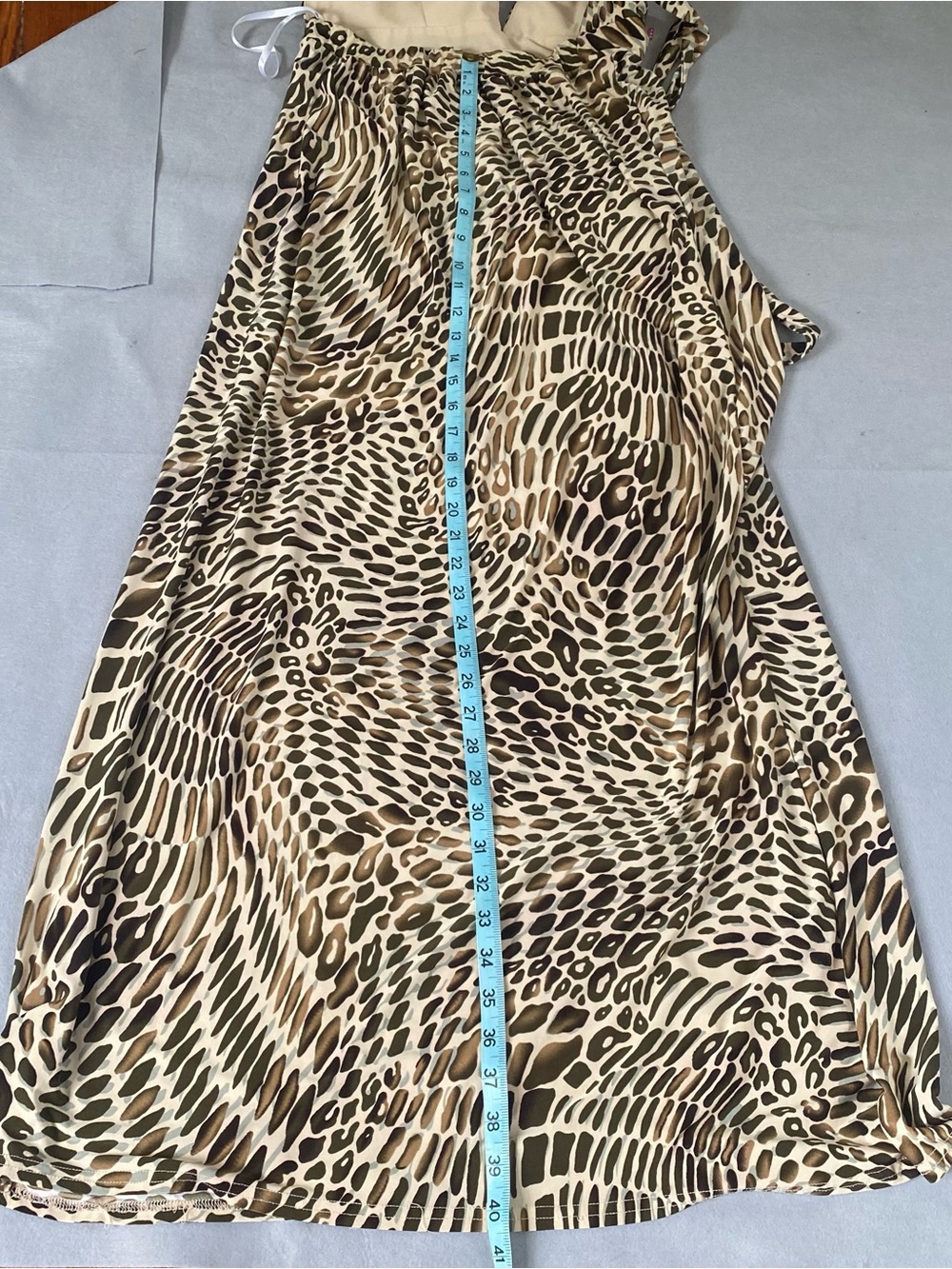 Alyn Paige Leopard Print Halter Maxi Dress Boho Safari Glam Size Small - Picture 12 of 12